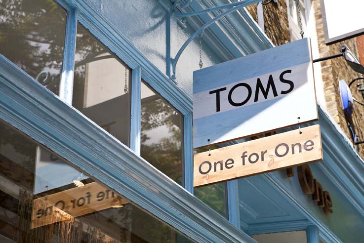 TOMS London Store sign