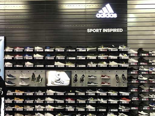 Visual merchandising adidas products in store
