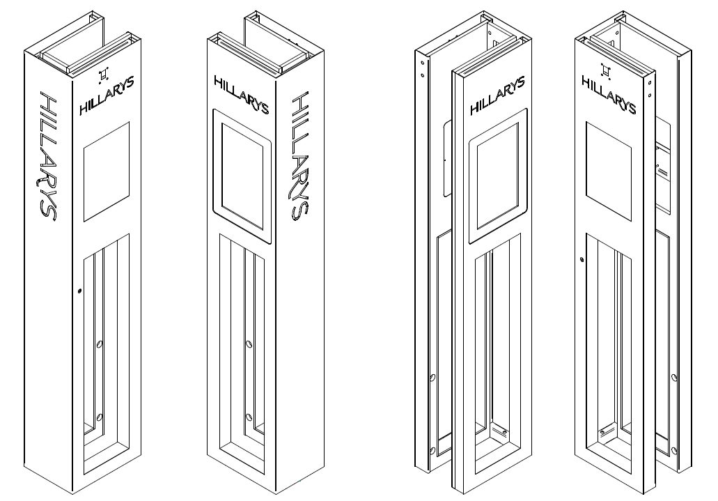 Design drawing of Hillarys branded stand