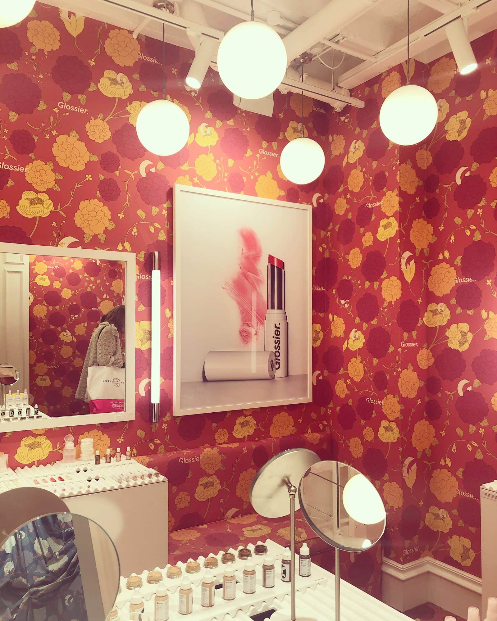 Glossier lipstick, makeup and beauty pop-up store