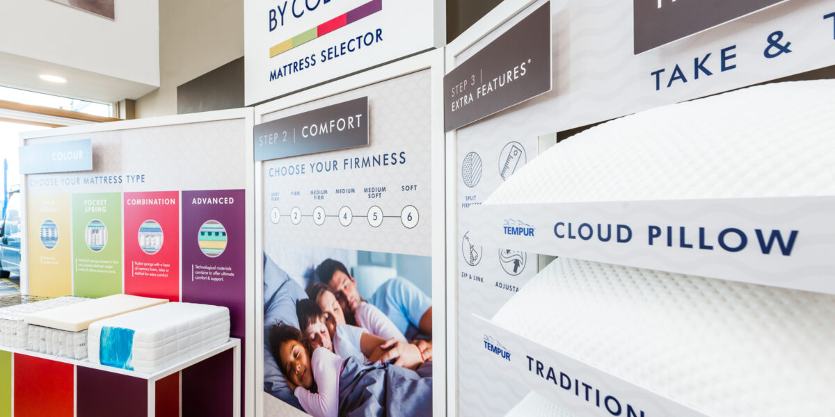 Category Design & Pop-Up Shop Design - Dreams' Mattress Selector